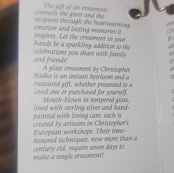 authentic collectible Christopher Radko hand crafted basket of holly - Picture 4 of 5